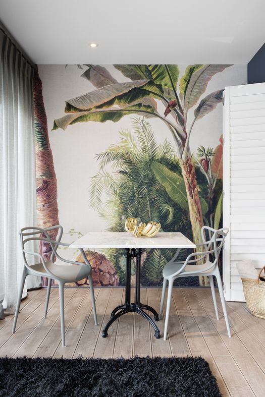  Wallpaper inspiration | Dining room inspiration | Tropical interior design | The School of Styling -  http://www.theschoolofstyling.com  